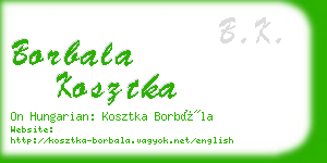 borbala kosztka business card